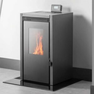 pelletkachel 8kw zwart voorzijde 1