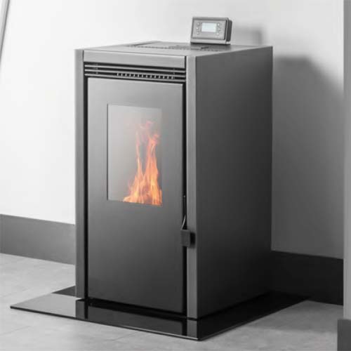 pelletkachel 8kw zwart voorzijde 1